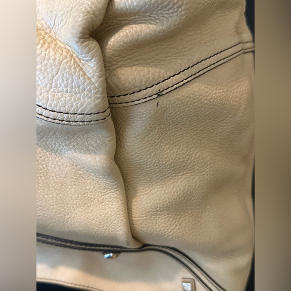 Authentic MCM Pale Yellow Pebbled Leather Studded Logo Motifs Shoulder Bag - Picture 11 of 15